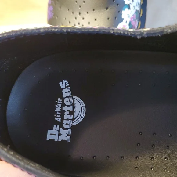 Dr. Martens Black Floral Women's Loafers - Picture 4 of 7